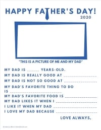 Fathers Day Printable  Fathers day questionnaire, Father's day