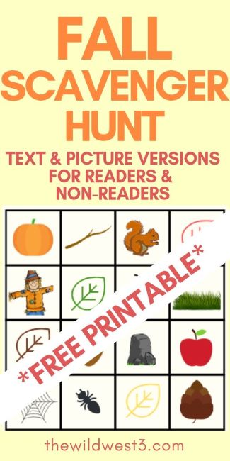 Fall Scavenger Hunt Ideas for Kids - Free Printables