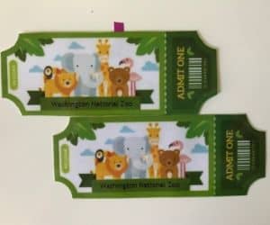 non toy gift idea for kids example of a printed zoo ticket