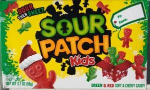 sour patch kids container to be part of the non toy christmas gift movie outing