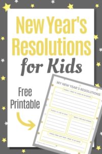 New Year&#039;s Resolutions for Kids Printable (Free)