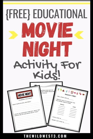 Educational Movie Night Activity Free Printable Pin image
