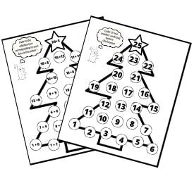 Christmas tree advent coloring preschool math worksheet previews