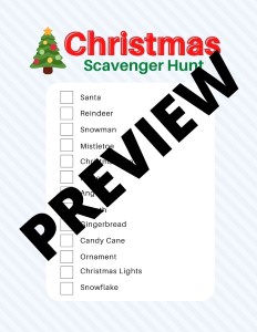 Christmas scavenger hunts for kids printables list