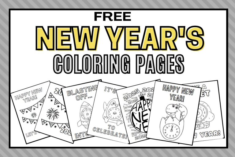 Happy New Year Coloring Pages – Free Coloring Pages to Celebrate New Year’s!